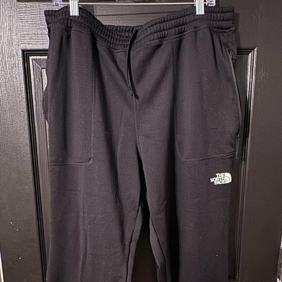 Like New Mens North Face Medium Weight Sweatpants Black White Logo Extra Large - Picture 1 of 4